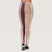 Roze en Beige Abstracte Strepen Leggings (Achterkant)