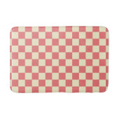 Roze en beige checkboard badmat (Voorkant)
