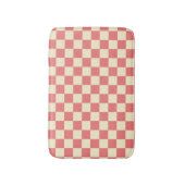 Roze en beige checkboard badmat (Voorkant Verticaal)