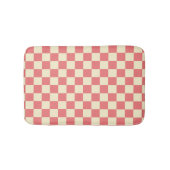Roze en beige checkboard badmat (Voorkant)