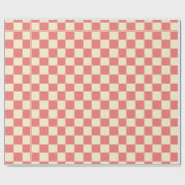 Roze en beige checkboard cadeaupapier (Vlak)