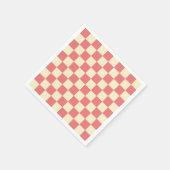 Roze en beige checkboard servet (Hoek)