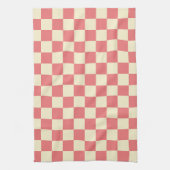Roze en beige checkboard theedoek (Verticaal)
