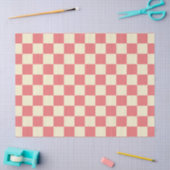 Roze en beige checkboard tissuepapier (Craft)