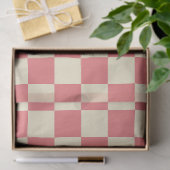 Roze en beige checkboard tissuepapier (Geschenk)