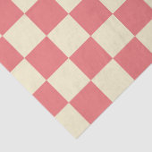 Roze en beige checkboard tissuepapier (Detail)