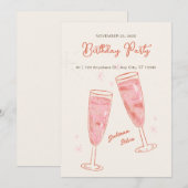 Roze en Beige Eenvoudige Creatieve Gelukkige Verja Kaart (Voorkant / Achterkant)