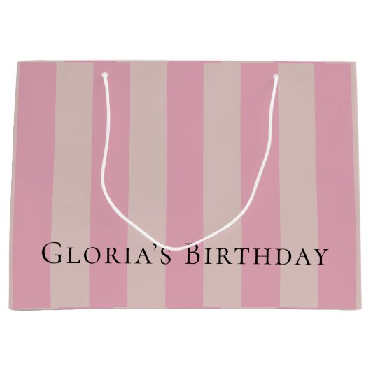 Roze en beige Elegant Gift Bag Groot Cadeauzakje (Voorkant)