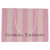 Roze en beige Elegant Gift Bag Groot Cadeauzakje (Achterkant)