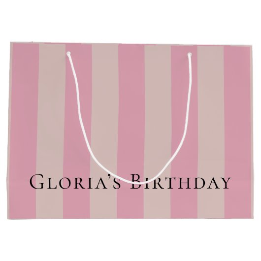 Roze en beige Elegant Gift Bag Groot Cadeauzakje (Achterkant)
