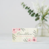Roze en beige Floral handgemaakte kaarsenmos Visitekaartje (Staand voorkant)