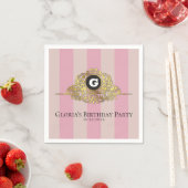 Roze en beige Gold Monogram Elegant Napkin Servet (Insitu)