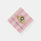 Roze en beige Gold Monogram Elegant Napkin Servet (Hoek)