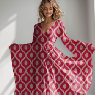 Roze en beige ikat Marokkaans design Stof