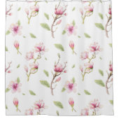 Roze en beige Magnolia Douchegordijn (Voorkant)
