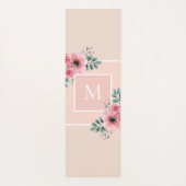 Roze en beige monogram Beste mam ooit op persoonli Yogamat (Achterkant)