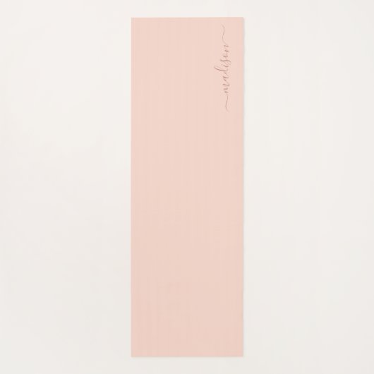 Roze en beige | Monogram Waterverf bloemen Yogamat (Achterkant)
