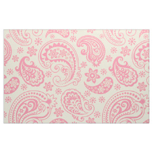 Roze en beige  paisley Patroon Stof