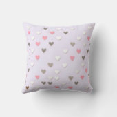 Roze en Beige Pastel Hart Kussenhoes Kussen (Achterkant)
