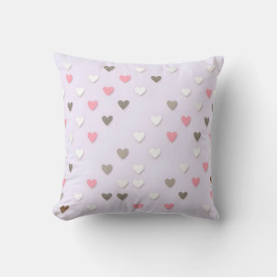 Roze en beige pastel hart Sierkussen