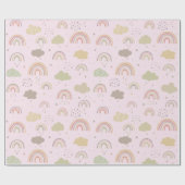 Roze en Beige regenboogpatroon Cadeaupapier (Vlak)
