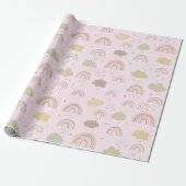 Roze en Beige regenboogpatroon Cadeaupapier (Uitgerold)