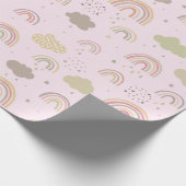 Roze en Beige regenboogpatroon Cadeaupapier (Hoek)