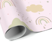 Roze en Beige regenboogpatroon Cadeaupapier (Rol Hoek)