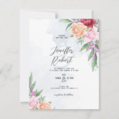 Roze en beige rozen lijst bedankkaart (Voorkant)