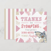 Roze en beige Schattigee dinosaurus Kaart (Voorkant / Achterkant)