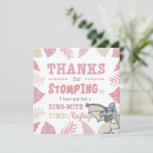 Roze en beige Schattigee dinosaurus Kaart (Staand voorkant)