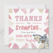 Roze en beige Schattigee dinosaurus Kaart (Voorkant)