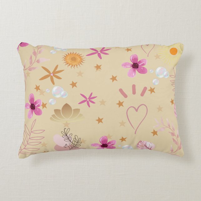 ROZE EN BEIGE SIERKUSSEN ACCENT KUSSEN (Voorkant)