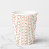 Roze en beige vintage fancy bloemendoop papieren bekers (Rechts)