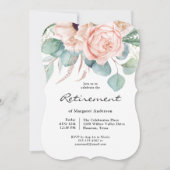 Roze en Beige Waterverf Bloemenpensioen Kaart (Voorkant)