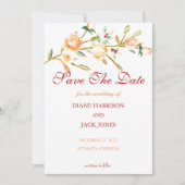 Roze en bes-aquarelstelen bruiloft kaart (Voorkant)