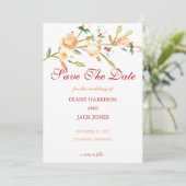 Roze en bes-aquarelstelen bruiloft kaart (Staand voorkant)