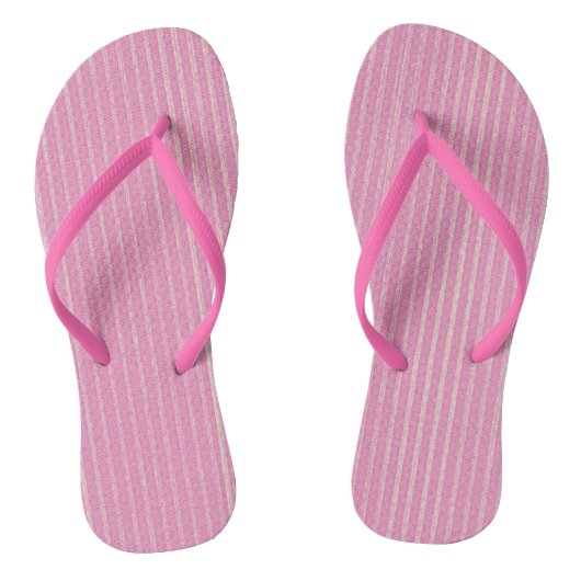 Roze en bijna witte verticale strepen flip flops (Voetbed)