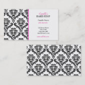  Roze en Black Damask Bakery Visitekaartje (Voorkant / Achterkant)