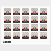 Roze en Black Diamond Heart Hartelijk dank Vierkante Sticker (Vel)