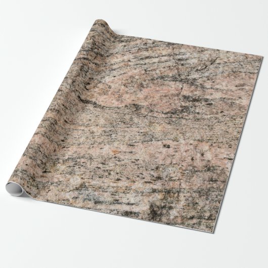 Roze en Black Granite Rock Sediment Cadeaupapier (Uitgerold)