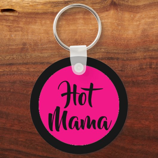 Roze en Black Hot Mama Sleutelhanger (Voorkant)