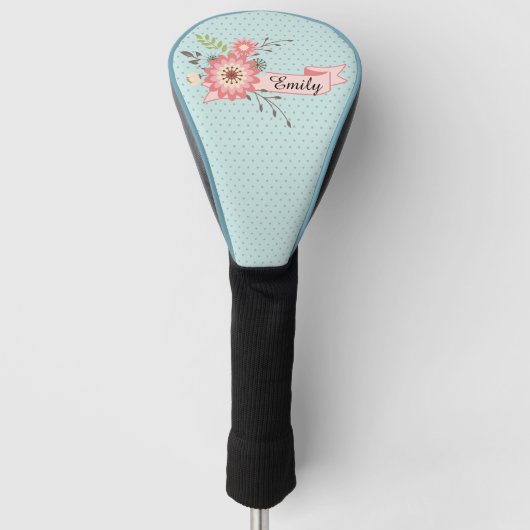  Roze en Blauw Aangepast Hoesje van de bestuurder Golfheadcover (Voorkant)