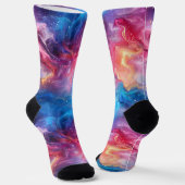 ROZE EN BLAUW Aangepaste Duurzame Premium Crew Soc Sokken (Gebogen)