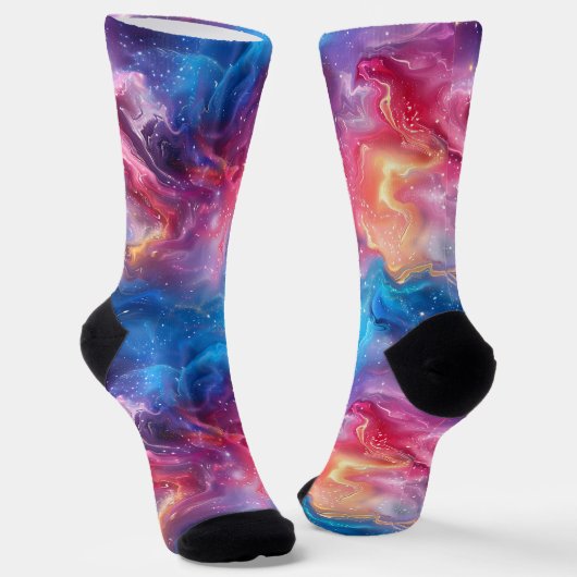 ROZE EN BLAUW Aangepaste Duurzame Premium Crew Soc Sokken (Gebogen)