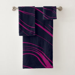 Roze en blauw abstract bad handdoek