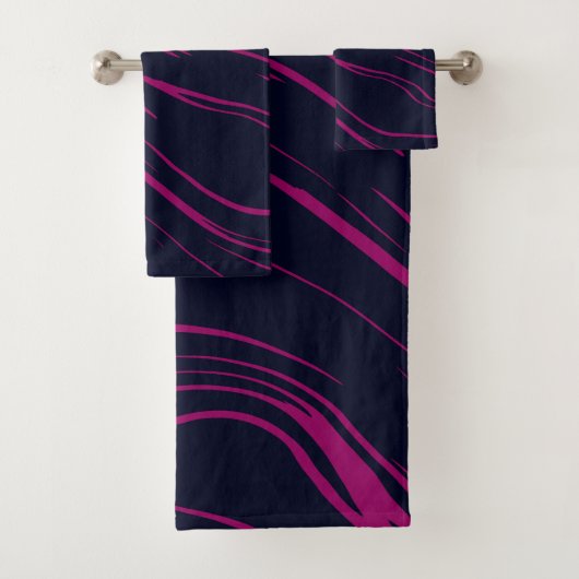 Roze en blauw abstract bad handdoek (Insitu)