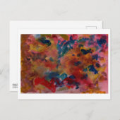 Roze en blauw abstract briefkaart (Voorkant / Achterkant)