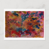 Roze en blauw abstract briefkaart (Voorkant)