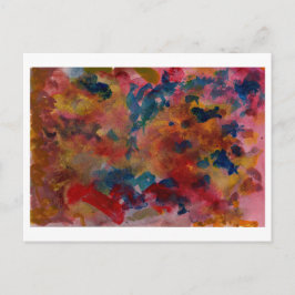 Roze en blauw abstract briefkaart